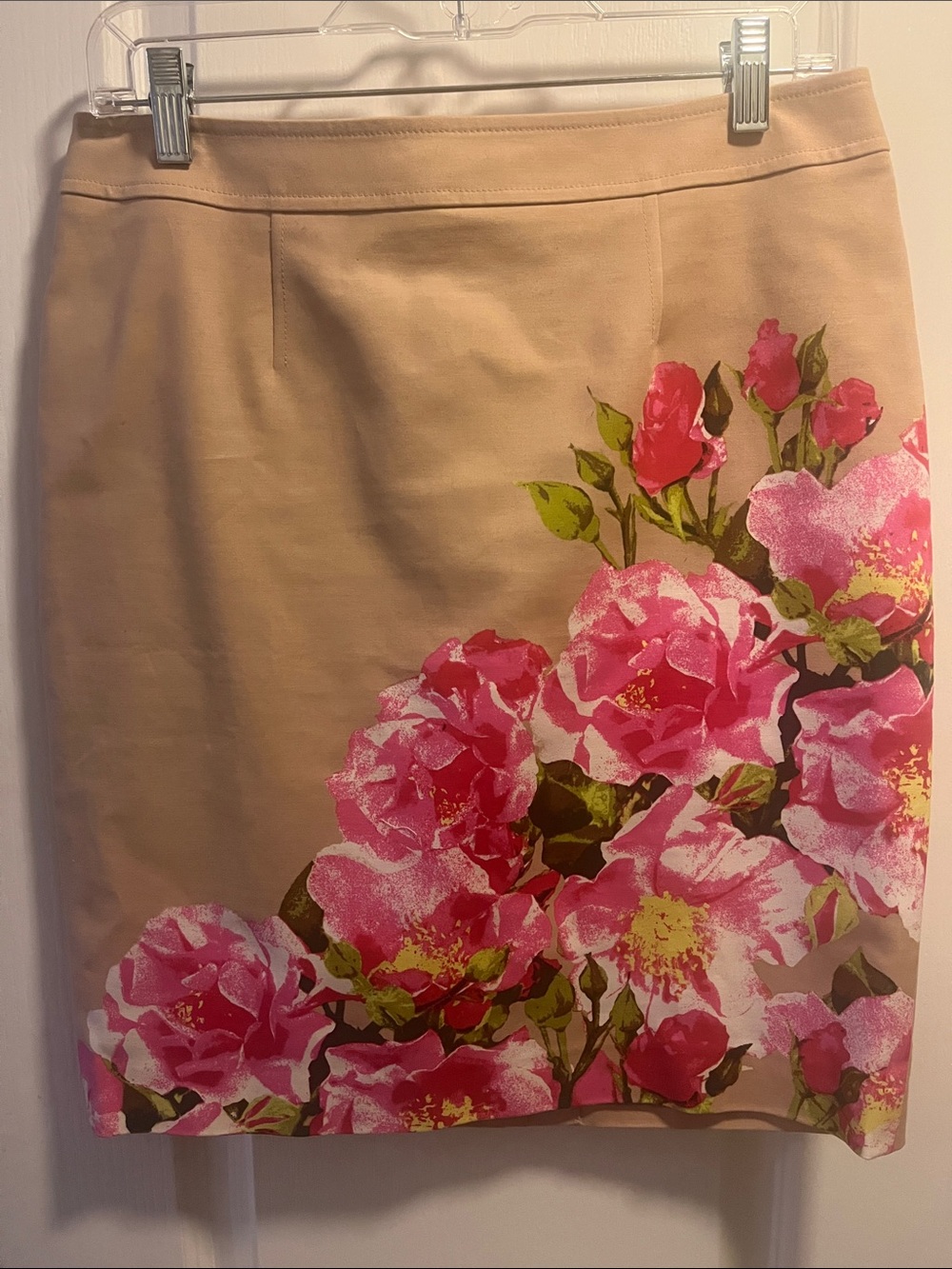 Halogen Tan and Floral Pencil Skirt